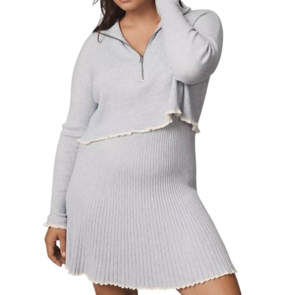 Daily Practice by Anthropologie Miles Sweater Dress Plus Size 1X Blue Tiered